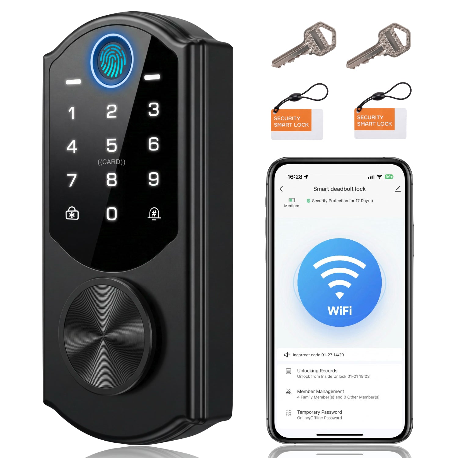 RUIKANG RA-7 WiFi Fingerprint Smart Lock with Keyless Entry Deadbolt – Auto-Lock & App Remote for Front Door